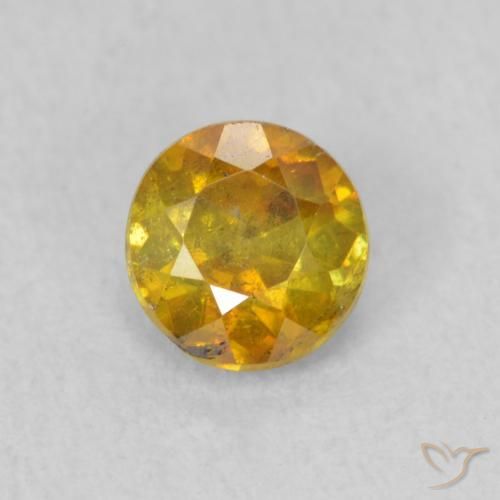 0.53ct Natural Marrom dourado Esfalerita, Redondo, SI