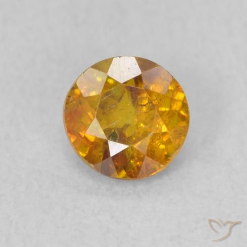 0.51ct Natural Marrom dourado Esfalerita, Redondo, SI