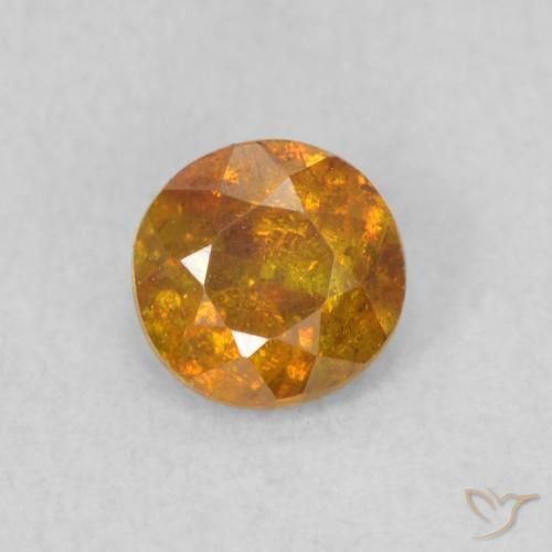0.47ct Natural Laranja acastanhado Esfalerita, Redondo, SI