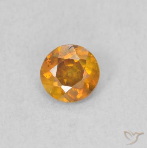0.27ct Natural damasco laranja Esfalerita, Redondo, SI