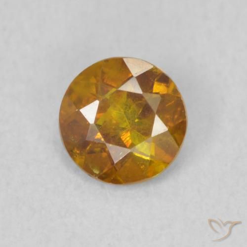 0.46ct Natural Laranja Médio Esfalerita, Redondo, SI