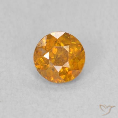 0.42ct Natural mel de laranja Esfalerita, Redondo, SI