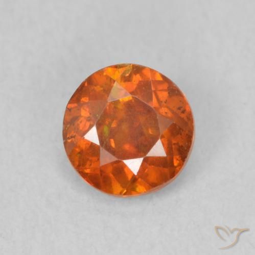 0.56ct Natural Laranja Médio Esfalerita, Redondo, SI