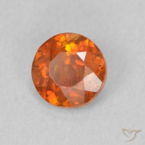 Esfalerita Laranja Médio Natural 0.56ct, Redondo, SI