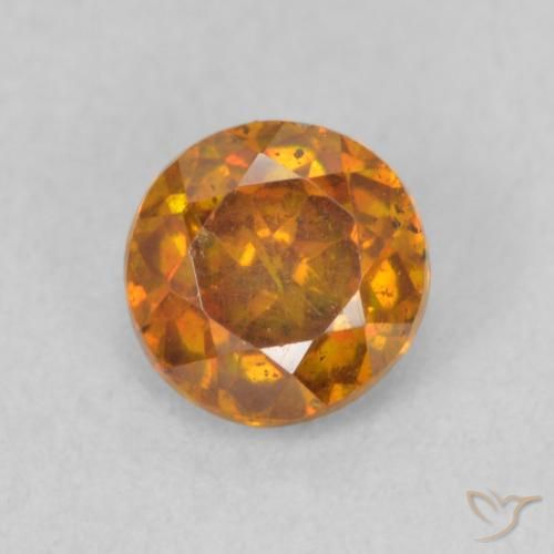 0.73ct Natural Laranja acastanhado Esfalerita, Redondo, SI