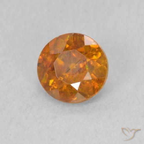 Esfalerita Laranja Médio Natural 0.53ct, Redondo, SI
