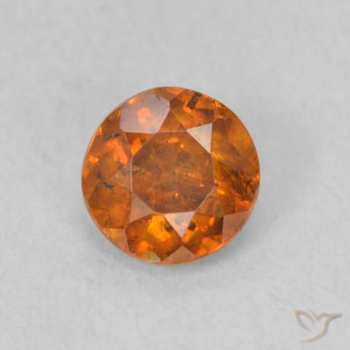 0.57ct Natural âmbar laranja Esfalerita, Redondo, SI