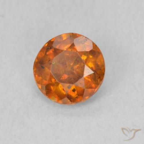 Esfalerita âmbar laranja Natural 0.57ct, Redondo, SI