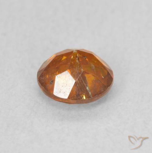 Esfalerita âmbar laranja Natural 0.57ct, Redondo, SI