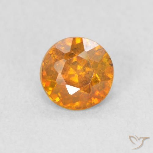 0.45ct Natural mel de laranja Esfalerita, Redondo, VS-SI