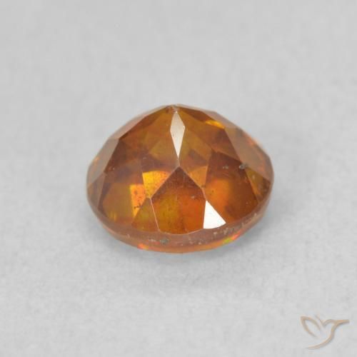 Esfalerita Medium Dark-Orange Natural 0.94ct, Redondo, VS