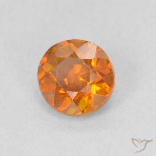 Esfalerita Laranja amarelado Natural 0.75ct, Redondo, VS-SI