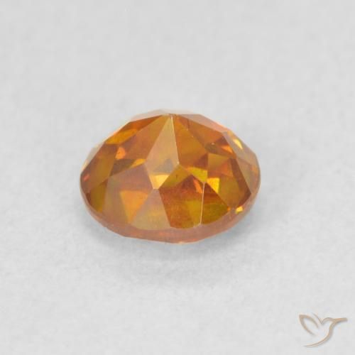 Esfalerita Laranja amarelado Natural 0.75ct, Redondo, VS-SI
