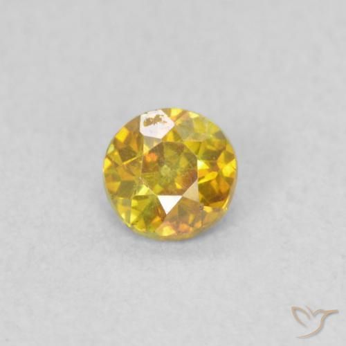 0.24ct Natural Dourado-Laranja Esfalerita, Redondo, VS-SI