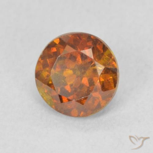 Esfalerita Laranja Médio Natural 0.97ct, Redondo, VS-SI