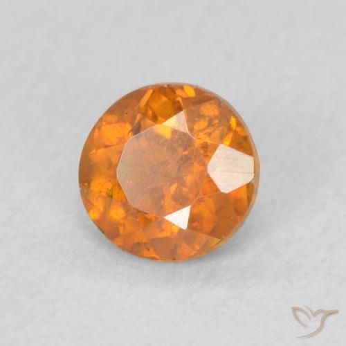 Esfalerita Laranja Intenso Natural 0.57ct, Redondo, VS-SI