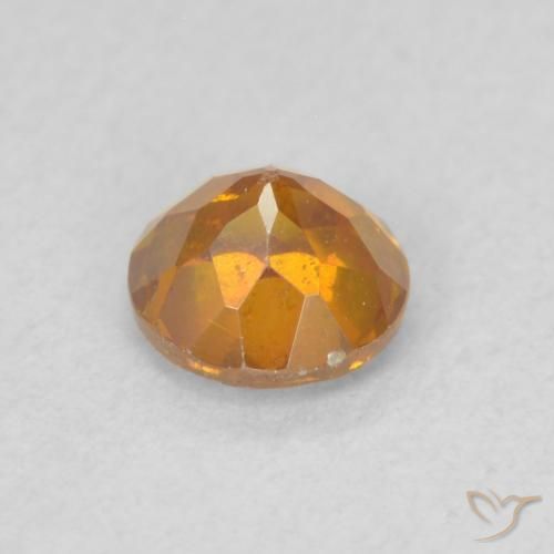 Esfalerita Laranja Intenso Natural 0.57ct, Redondo, VS-SI