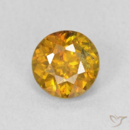 0.80ct Natural Dourado-Laranja Esfalerita, Redondo, VS-SI