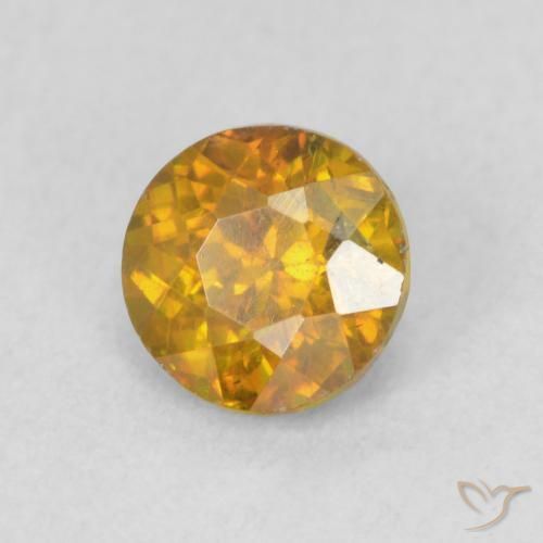 Esfalerita Dourado-Laranja Natural 0.80ct, Redondo, VS-SI