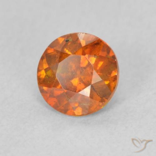 Esfalerita Laranja Profundo Natural 0.83ct, Redondo, VS-SI