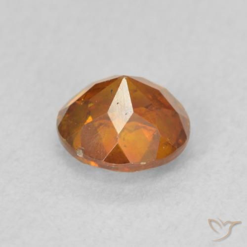 Esfalerita Laranja Profundo Natural 0.83ct, Redondo, VS-SI