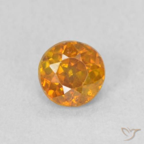 0.42ct Natural terra laranja Esfalerita, Redondo, VS-SI