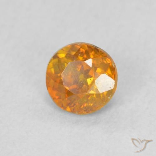 Esfalerita terra laranja Natural 0.42ct, Redondo, VS-SI
