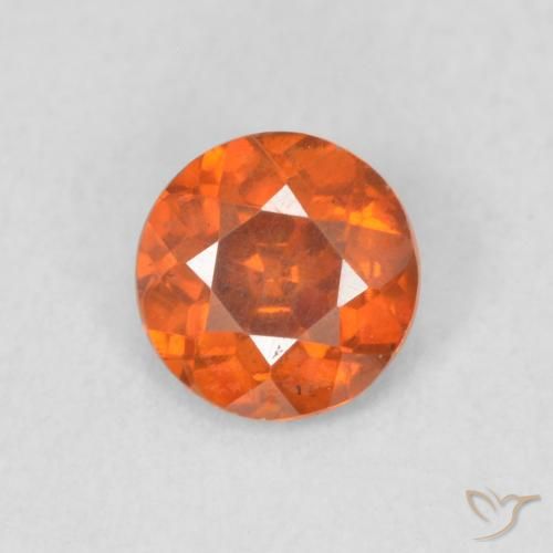0.43ct Natural Laranja Médio Esfalerita, Redondo, VS-SI