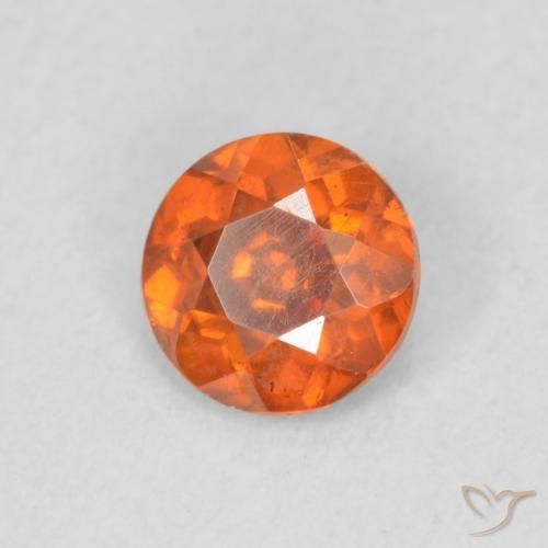 Esfalerita Laranja Médio Natural 0.43ct, Redondo, VS-SI