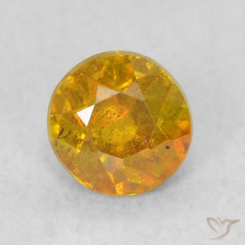 0.42ct Natural Laranja-Ouro Esfalerita, Redondo, SI