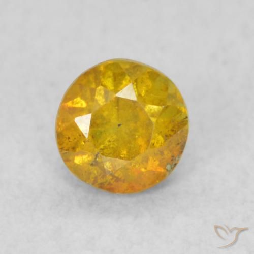 0.35ct Natural Dourado-Laranja Esfalerita, Redondo, SI