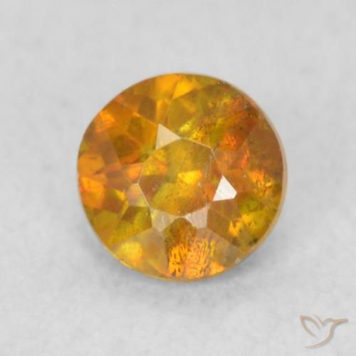 0.40ct Natural mel de laranja Esfalerita, Redondo, SI
