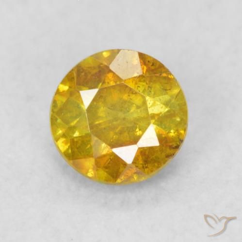 0.33ct Natural Dourado-Laranja Esfalerita, Redondo, SI