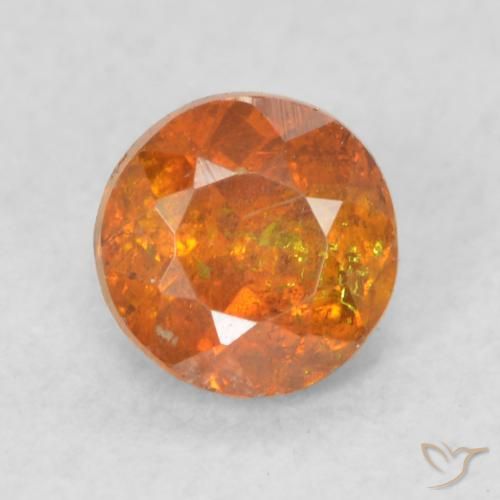 0.45ct Natural Laranja Profundo Esfalerita, Redondo, SI