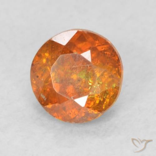 Esfalerita Laranja Profundo Natural 0.45ct, Redondo, SI
