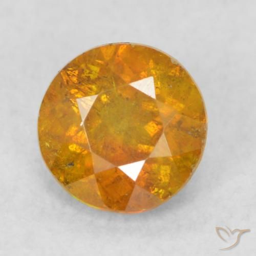 0.56ct Natural Laranja acastanhado Esfalerita, Redondo, SI
