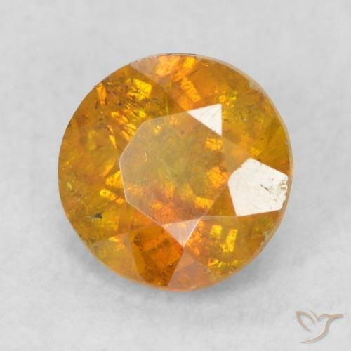 Esfalerita Laranja acastanhado Natural 0.56ct, Redondo, SI