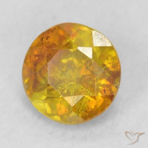 0.45ct Natural Laranja Profundo Esfalerita, Redondo, SI