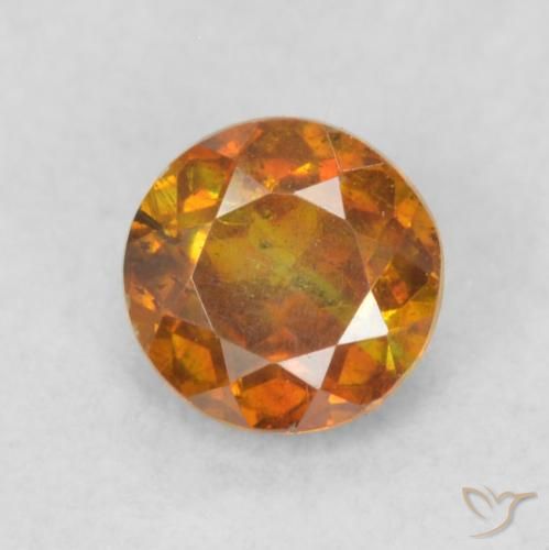 0.45ct Natural Laranja acastanhado Esfalerita, Redondo, SI