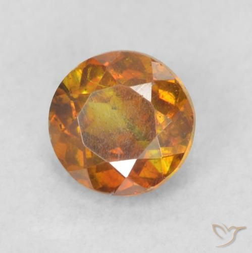 Esfalerita Laranja acastanhado Natural 0.45ct, Redondo, SI