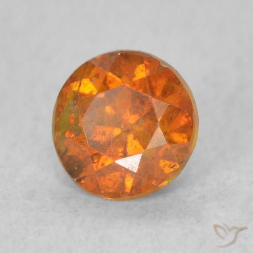 Esfalerita Laranja Médio Natural 0.63ct, Redondo, SI