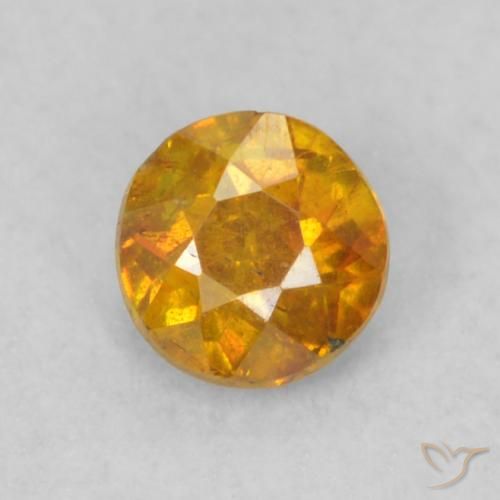 0.25ct Natural mel de laranja Esfalerita, Redondo, SI