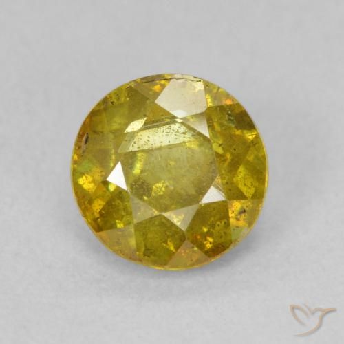 1.10ct Natural Dourado Amarelado Esfalerita, Redondo, SI