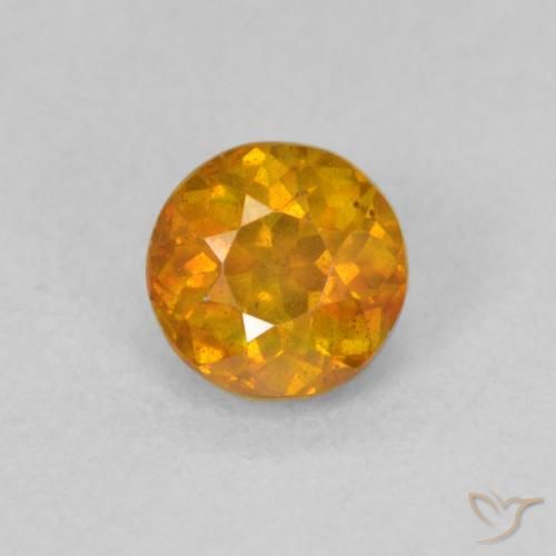0.70ct Natural Laranja Profundo Esfalerita, Redondo, SI