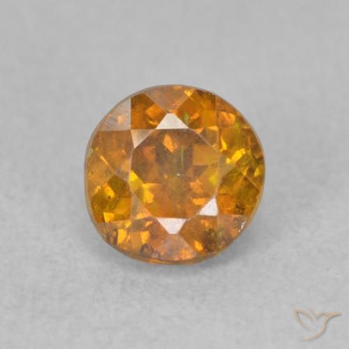 0.74ct Natural terra laranja Esfalerita, Redondo, SI