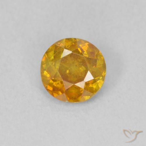 0.45ct Natural Laranja Médio Esfalerita, Redondo, SI