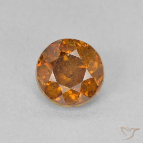 0.75ct Natural terra laranja Esfalerita, Redondo, SI, Photo A