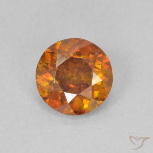 0.66ct Natural terra laranja Esfalerita, Redondo, SI