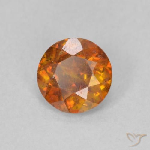 Esfalerita terra laranja Natural 0.66ct, Redondo, SI