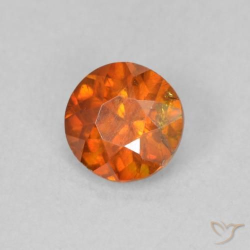 Esfalerita Laranja Profundo Natural 0.42ct, Redondo, SI